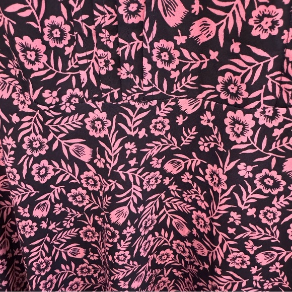 Nanette Lepore Navy and Dusty Pink Floral Feminine Dress Size 10 - Picture 6 of 11